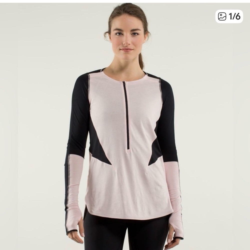 lululemon athletica Pink and Black Long Sleeve Top